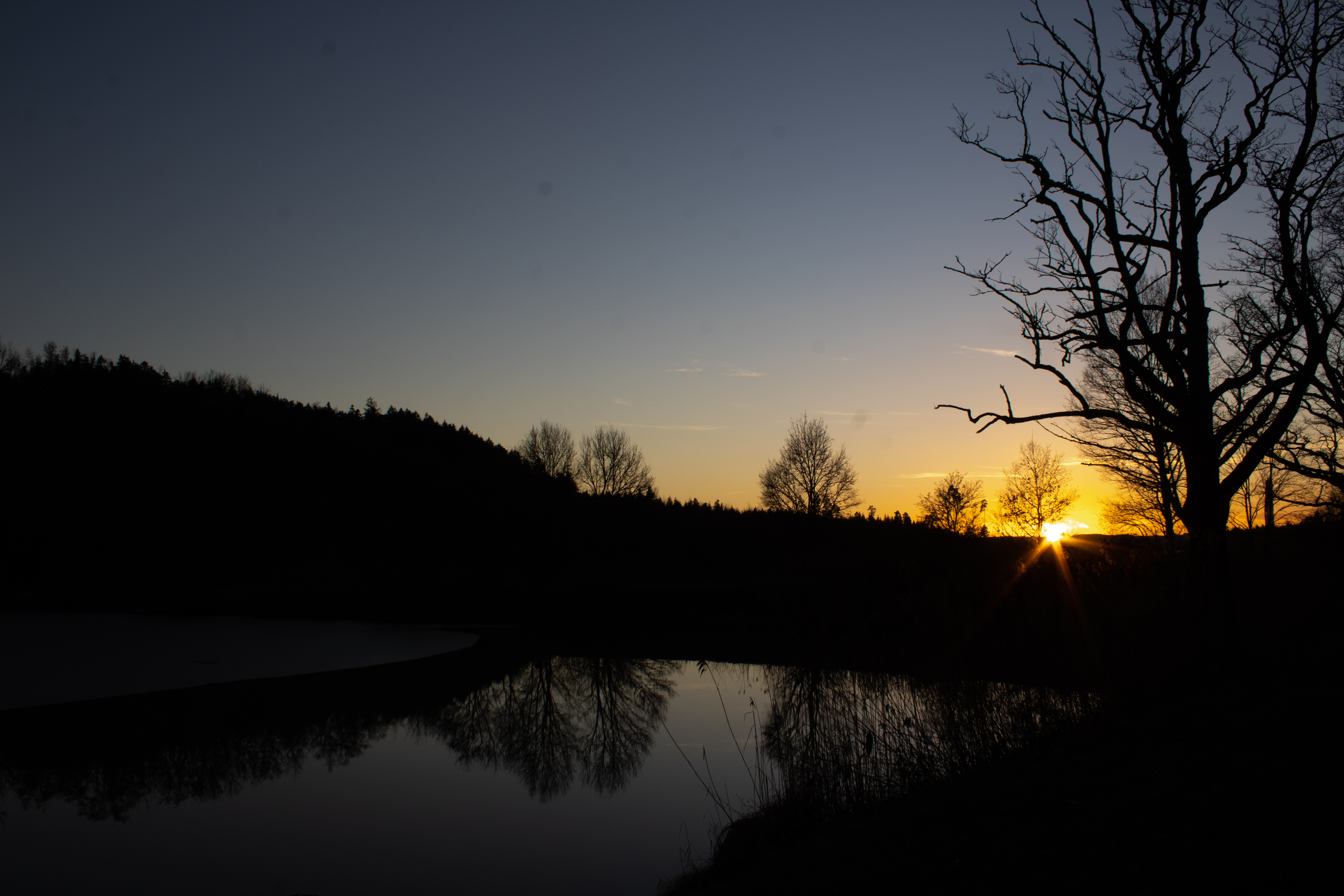 Sonnenstern Beispiel bei Sonnenuntergang
